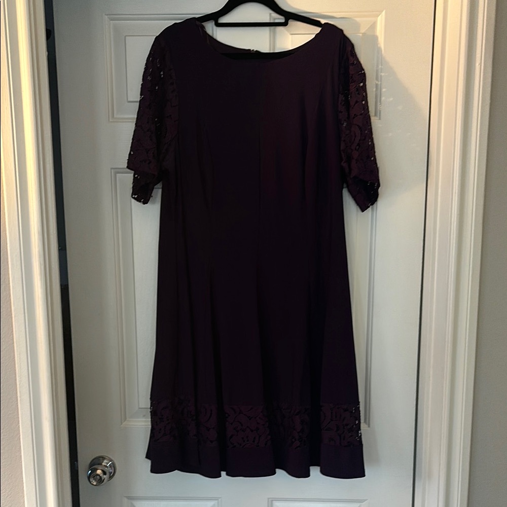 Jessica Howard Purple Lace Sleeve Dress